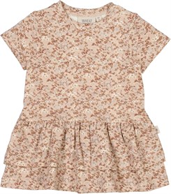 Wheat jersey Dress Johanna - Pale lilac flowers